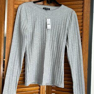 J. Crew Pointelle Long-Sleeve Women's T-shirt, Gray
